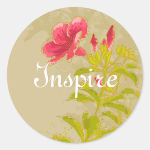 Allamanda Flower On Toned Background Classic Round Sticker