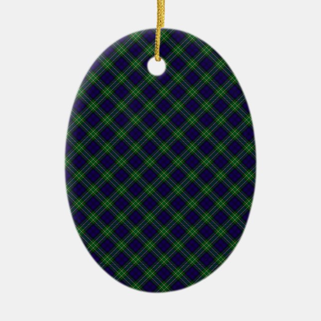 Allan Clan Tartan Designed Print Ceramic Tree Decoration (Front)
