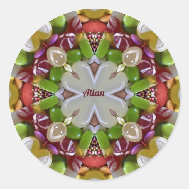 ALLAN ~ EASTER CANDY ~  CLASSIC ROUND STICKER (Front)