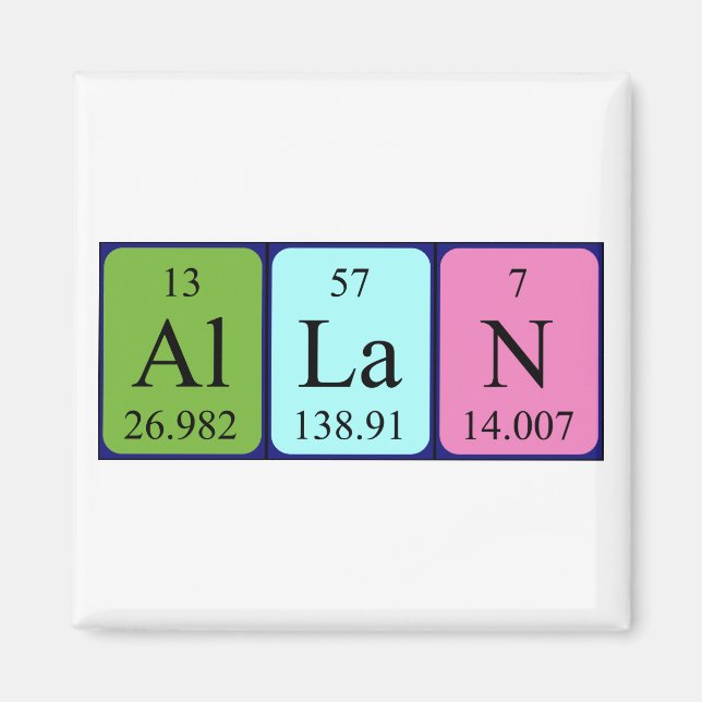 Allan periodic table name magnet (Front)