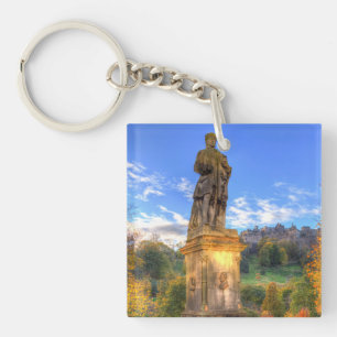 Allan Ramsey And Edinburgh Castle Scotland Key Ring