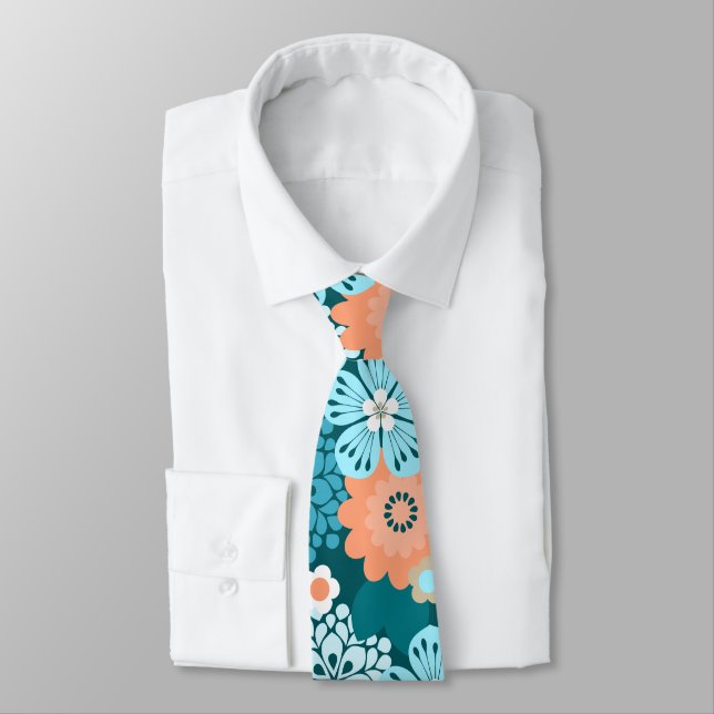 Allana Garden Hawaiian Graphical Bold Floral  Tie (Tied)