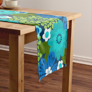 Allana Garden Hawaiian Graphical Floral - Cool Short Table Runner