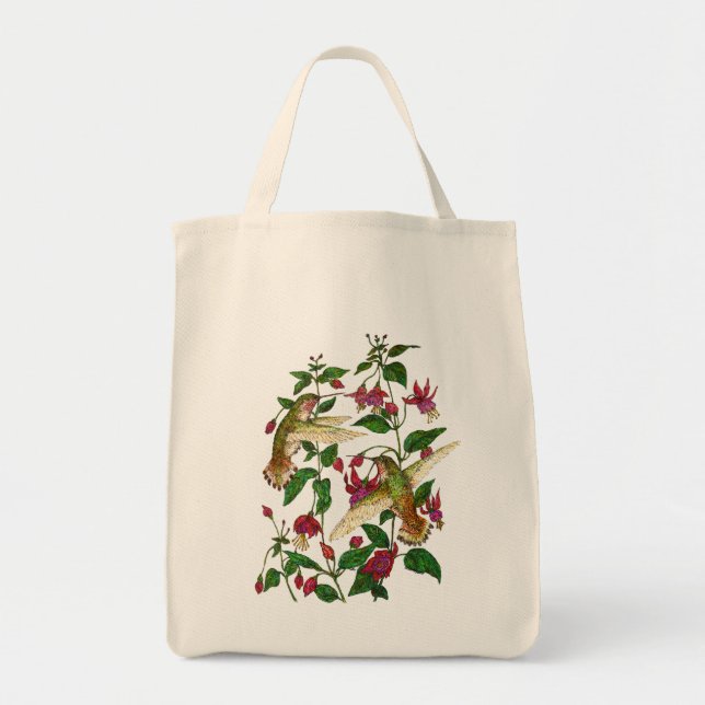 Allans Hummingbirds and Fuschia Tote Bag (Front)