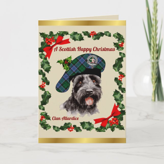 Allardice Scottie Dog Personalised Xmas Card (Front)