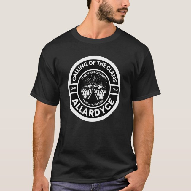 Allardyce Clan Scottish Torch Light Ceremony Highl T-Shirt (Front)