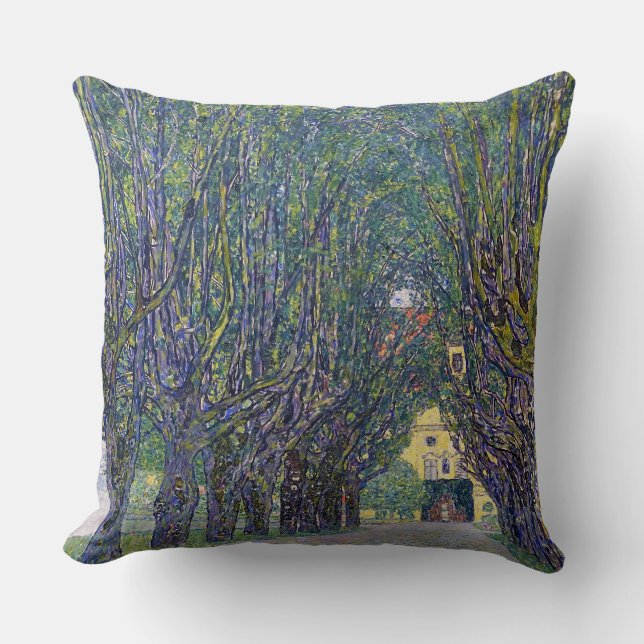 Allee at Schloss Kammer, Gustav Klimt Cushion (Front)