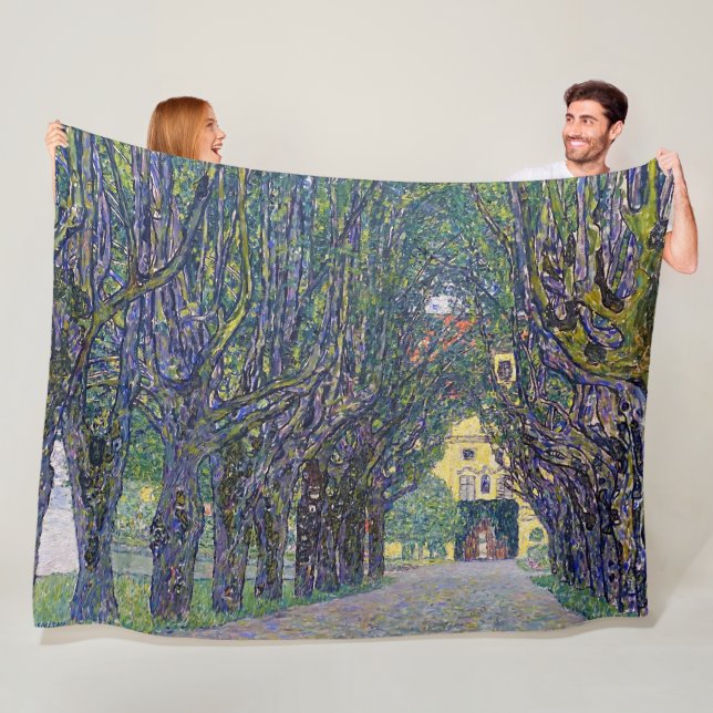 Allee at Schloss Kammer, Gustav Klimt Fleece Blanket (In Situ)