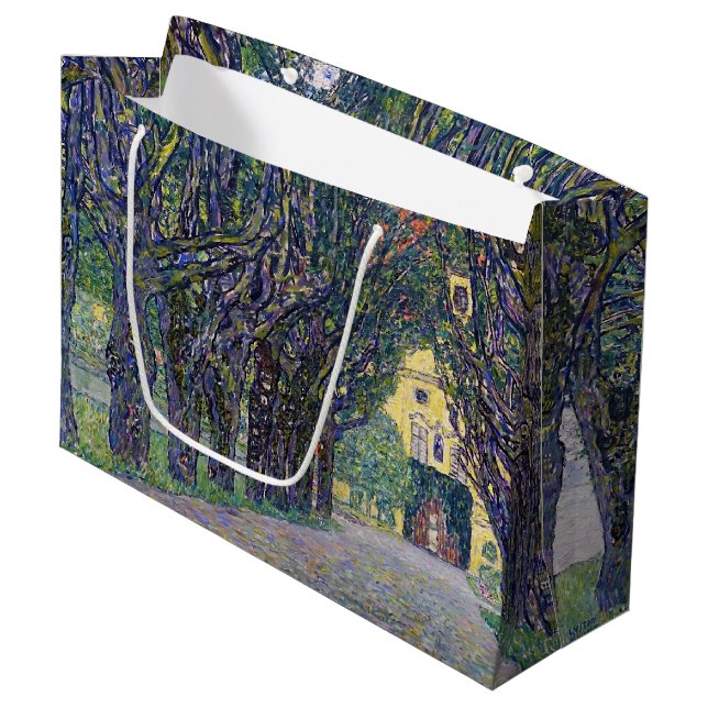 Allee at Schloss Kammer, Gustav Klimt Large Gift Bag (Front Angled)
