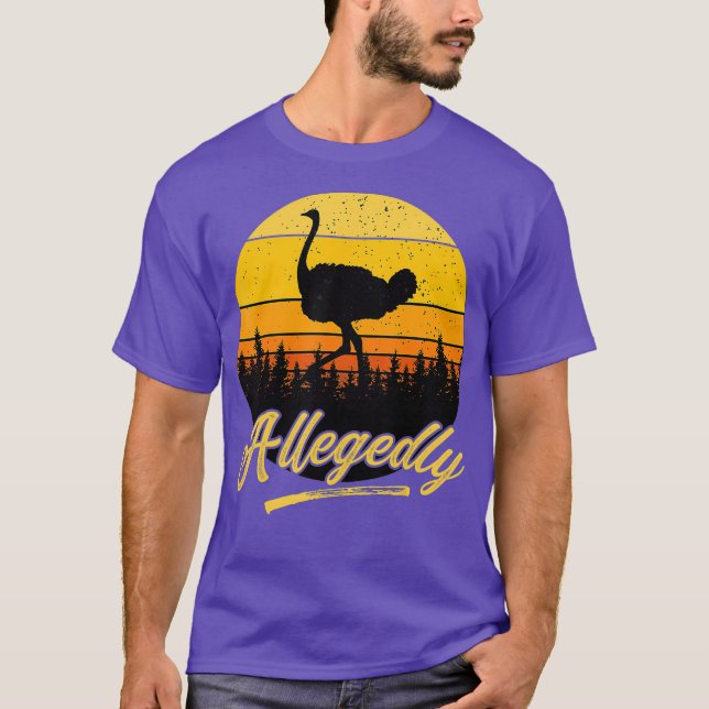 Allegedly Ostrich  Retro Sunset Gift for Men T-Shirt (Front)