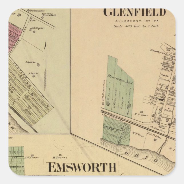 Allegheny County, Pennsylvania Square Sticker (Front)