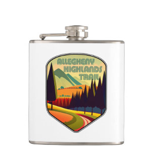Allegheny Highlands Trail West Virginia Colours Hip Flask