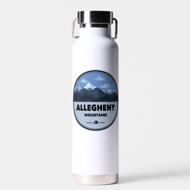 Allegheny Mountains Camping Water Bottle (Front)