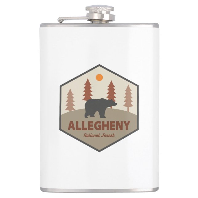 Allegheny National Forest Bear Hip Flask (Front)