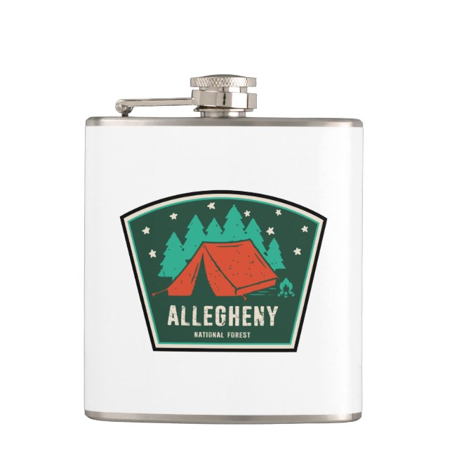 Allegheny National Forest Camping Hip Flask (Front)