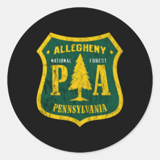 Allegheny National Forest Pennsylvania Shield Look Classic Round Sticker