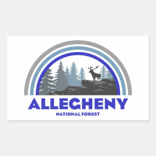 Allegheny National Forest Rainbow Deer Rectangular Sticker
