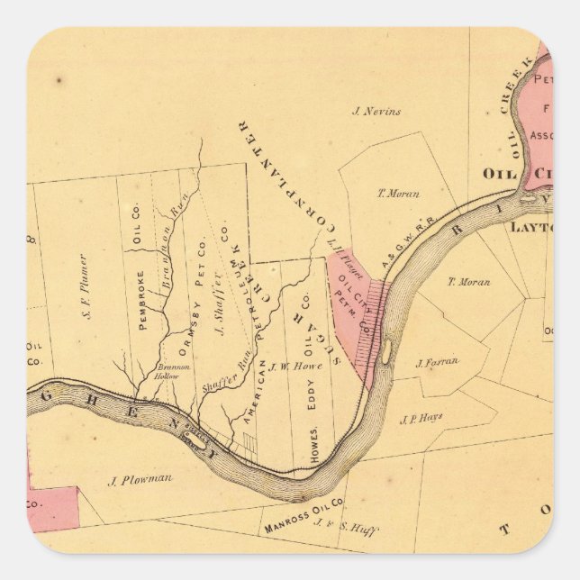 Allegheny River, PA Square Sticker (Front)