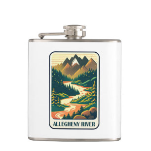 Allegheny River Pennsylvania Colours Hip Flask