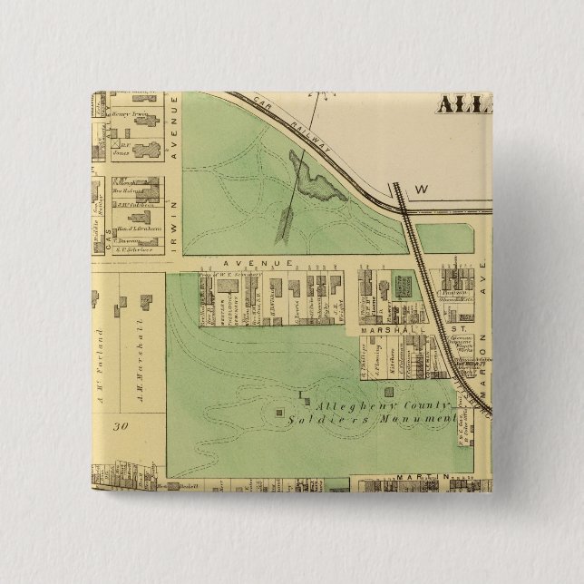 Allegheny ward 1 15 cm square badge (Front)