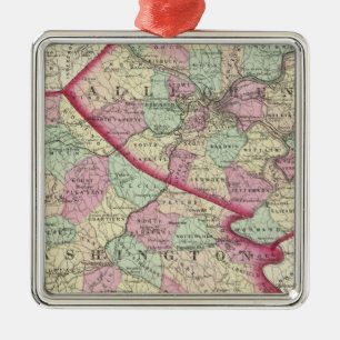 Allegheny, Washington, Greene counties Metal Ornament