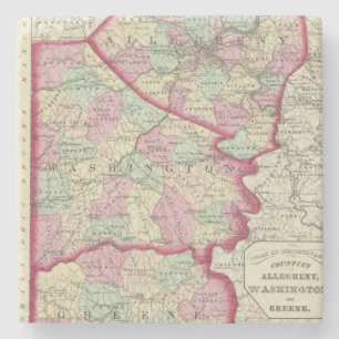 Allegheny, Washington, Greene counties Stone Coaster