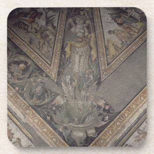 Allegorical figure of Autumn, detail of a mosaic p Coaster