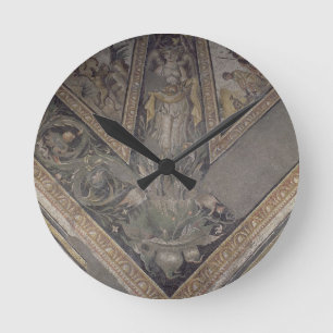 Allegorical figure of Autumn, detail of a mosaic p Round Clock