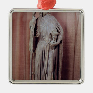Allegorical figure of church holding a chalice metal ornament