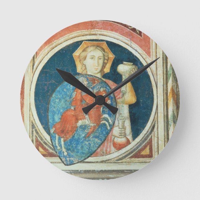 Allegorical figure of Temperance, one of several d Round Clock (Front)