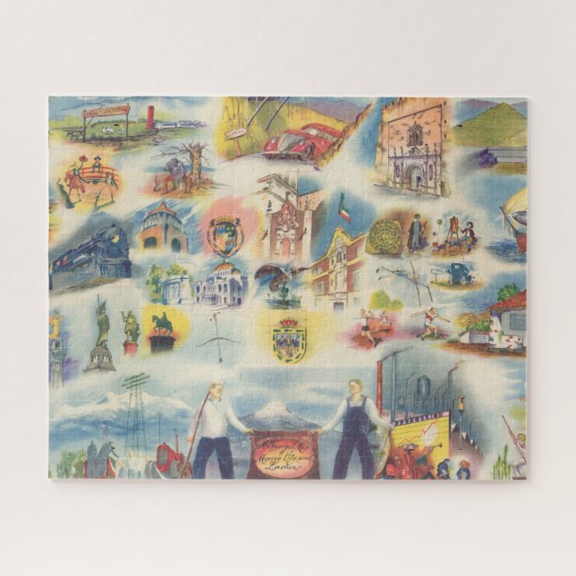 Allegorical map of Mexico City and Environs Jigsaw Puzzle (Horizontal)