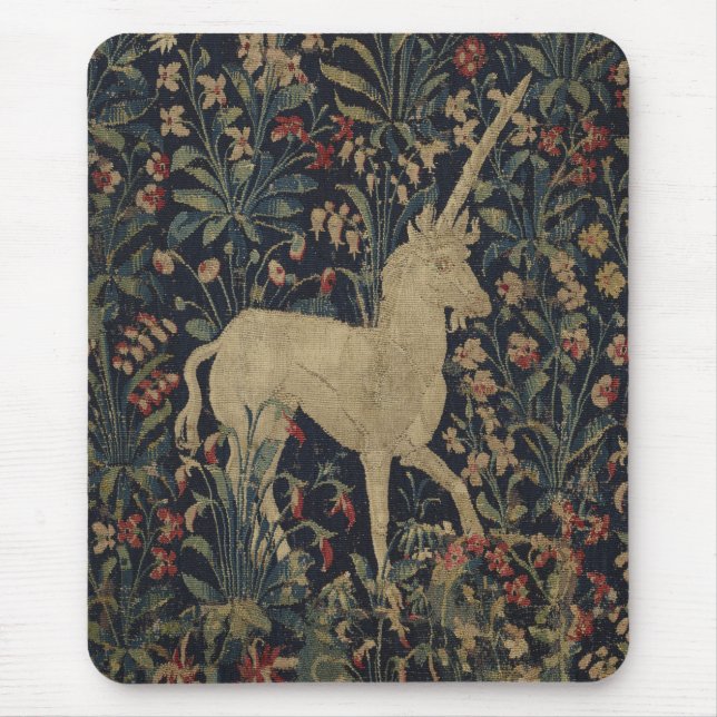 Allegorical "Millefleurs" Tapestry with Animals Mouse Pad (Front)