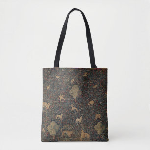 Allegorical Millefleurs Tapestry with Animals Tote Bag