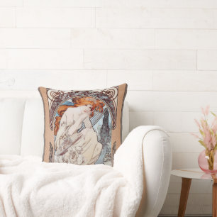 Allegorie de la Musique by Alphonse Mucha Cushion