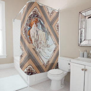 Allegorie de la Musique by Alphonse Mucha Shower Curtain