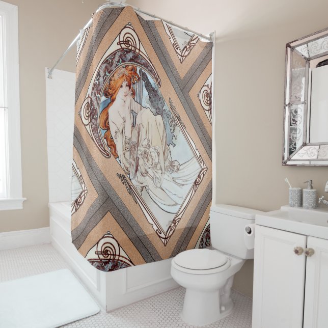 Allegorie de la Musique by Alphonse Mucha Shower Curtain (In Situ)