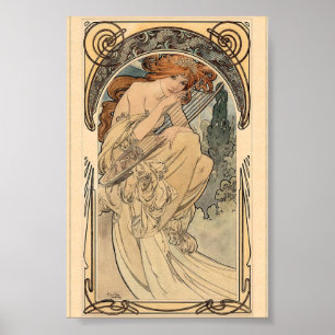 Allegorie de la Musique by Alphonse Mucha T-Shirt Poster