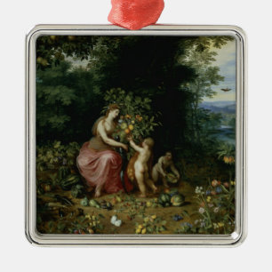 Allegory of Abundance Metal Ornament