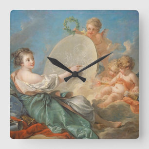 Allegory of Painting, 1765 (oil on canvas) Square Wall Clock