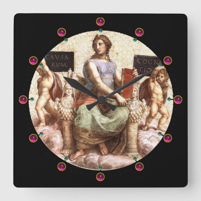 ALLEGORY OF PHILOSOPHY SQUARE WALL CLOCK (Front)