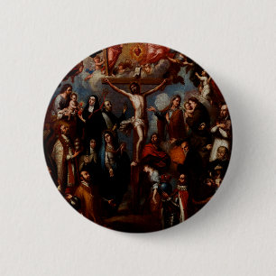 Allegory of the Crucifixion with Jesuit Saints  6 Cm Round Badge
