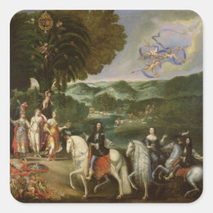 Allegory of the Marriage of Louis XIV  in 1631 Square Sticker