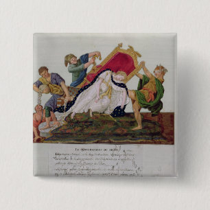 Allegory of the overturning of the throne 15 cm square badge