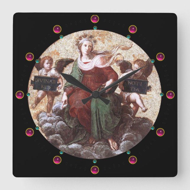 ALLEGORY OF THEOLOGY SQUARE WALL CLOCK (Front)