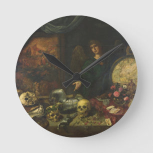 Allegory of Vanity, 1650-60 (oil on canvas) Round Clock