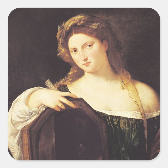 Allegory of Vanity Square Sticker (Front)