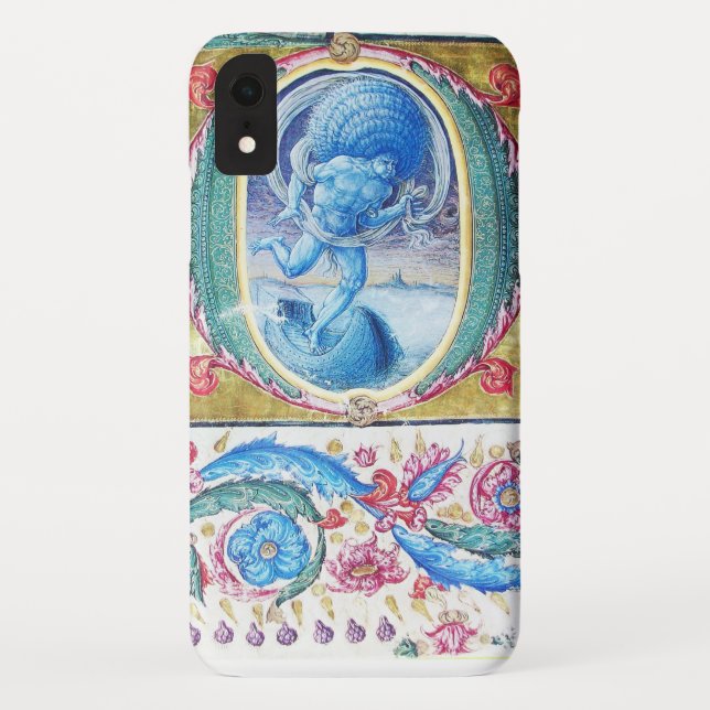ALLEGORY OF WIND ANTIQUE FLORAL MINIATURE MONOGRAM Case-Mate iPhone CASE (Back)