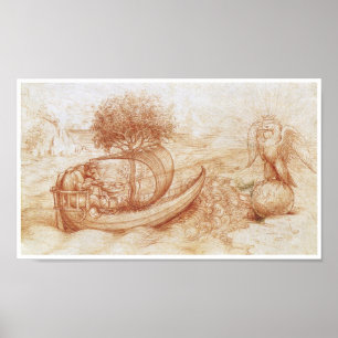 Allegory with a Wolf and Eagle, Da Vinci Poster