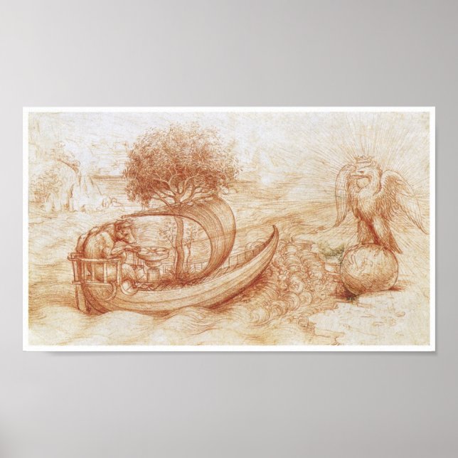 Allegory with a Wolf and Eagle, Da Vinci Poster (Front)