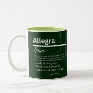 Allegra, Girl Personalised Name Definition Mug